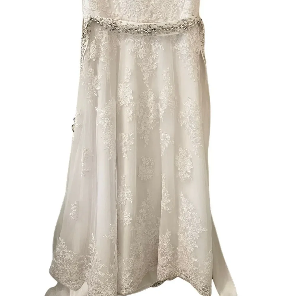 Mori Lee Wedding Dress 5370 Lace Embroidered Sash - Picture 8 of 12